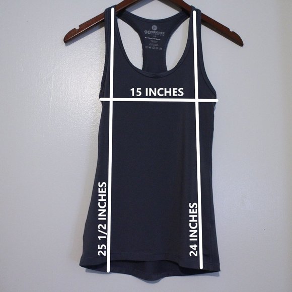 90 DEGREE, WORKOUT EXERCISE TANK, DARK GRAY, SIZE XS - Picture 4 of 4